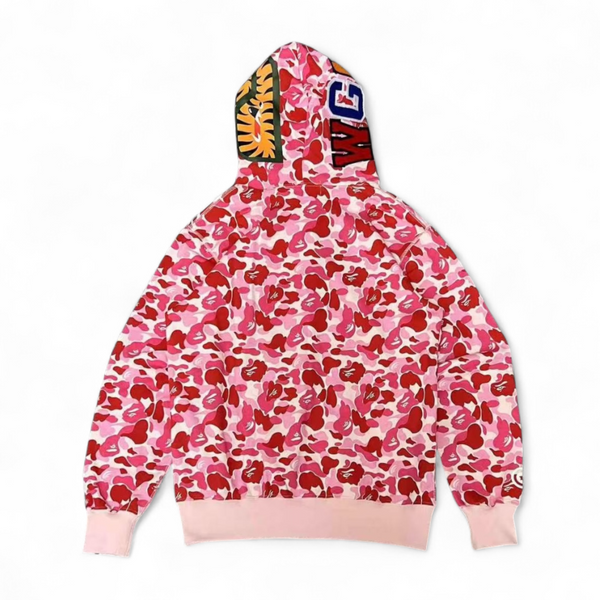Bape Shark Full Zip Hoodie “Pink”