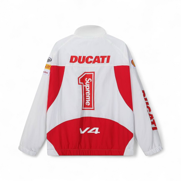 SUPREME® × DUCATI® Track Jacket – White & Red